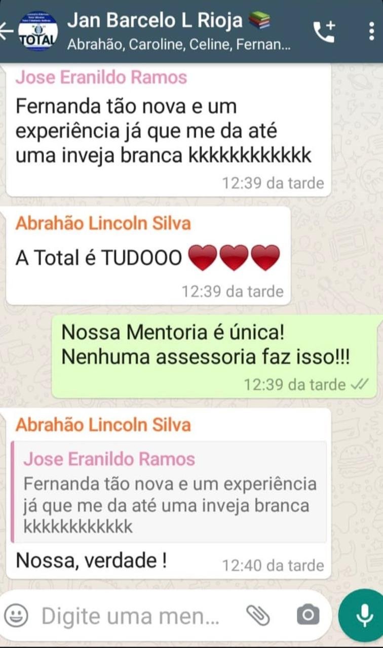 Print de conversa de WhatsApp — estudante assessorado 8